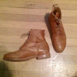 Leather lace up boots